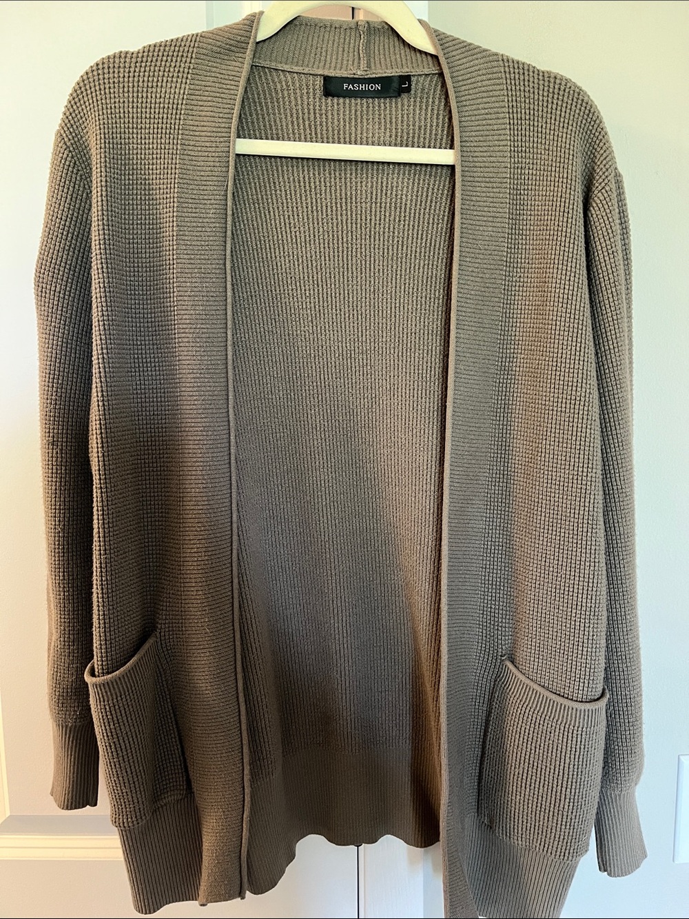 Green Waffle Knit Cardigan Women’s Size L